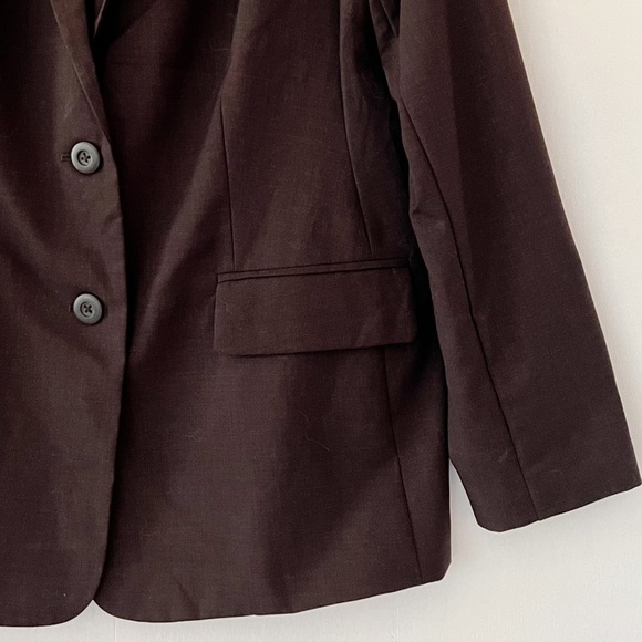 J. Jill Washable Wool Two-Button Blazer Brown Size 10 - Picture 3 of 12